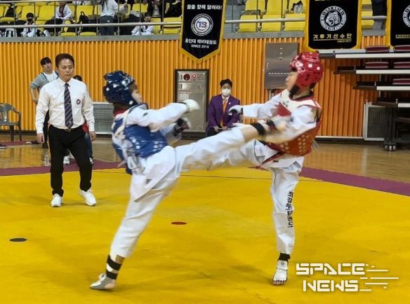 태권도 꿈나무의 금빛 발차기