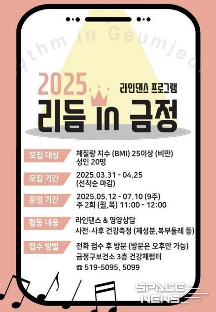 부산시 금정구보건소 지역 주민 비만 예방 관리를 위한 라인댄스 '리듬 인(in) 금정' 운영