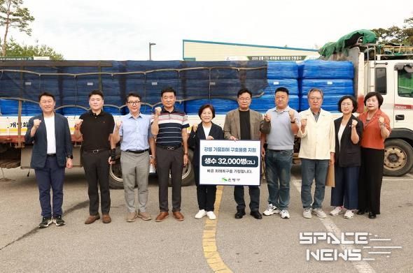 지난 7일 강릉시에 방문한 김미경 구청장(가운데)