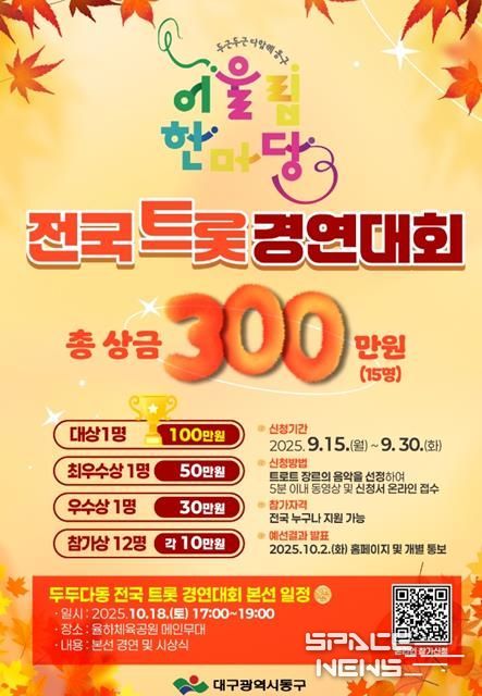 2025년 동구 어울림한마당 ‘두두다동’ 트롯 경연대회 홍보포스터