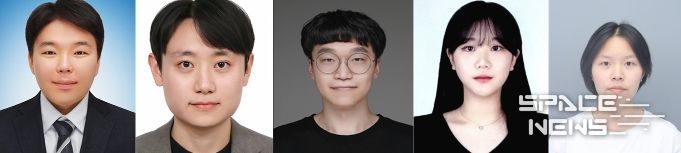 경상국립대학교 IT공과대학 컴퓨터공학과 김건우 교수, 석사과정 박지홍, 김주영씨와 이세연, 경영정보학과 박수진 학생