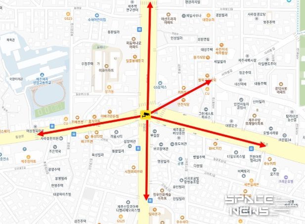 사라봉오거리 주·정차 위반 단속