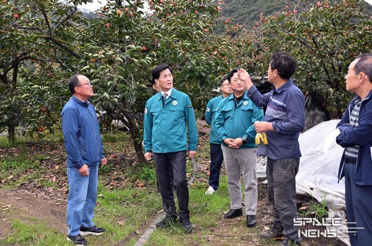 안병구 밀양시장, 상동면 떫은감 탄저병 피해 현장 방문