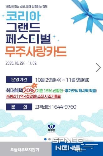 코리아 그랜드 페스티벌 기간 무주사랑상품권 할인 포스터