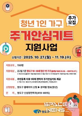 영도구, '청년 1인 가구 주거안심키트 지원사업' 추가 모집 시행