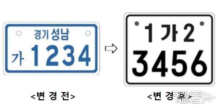 이륜차 전국번호판 개정