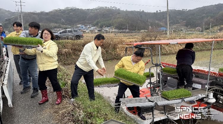 모내기 현장 사진(순창군의회).